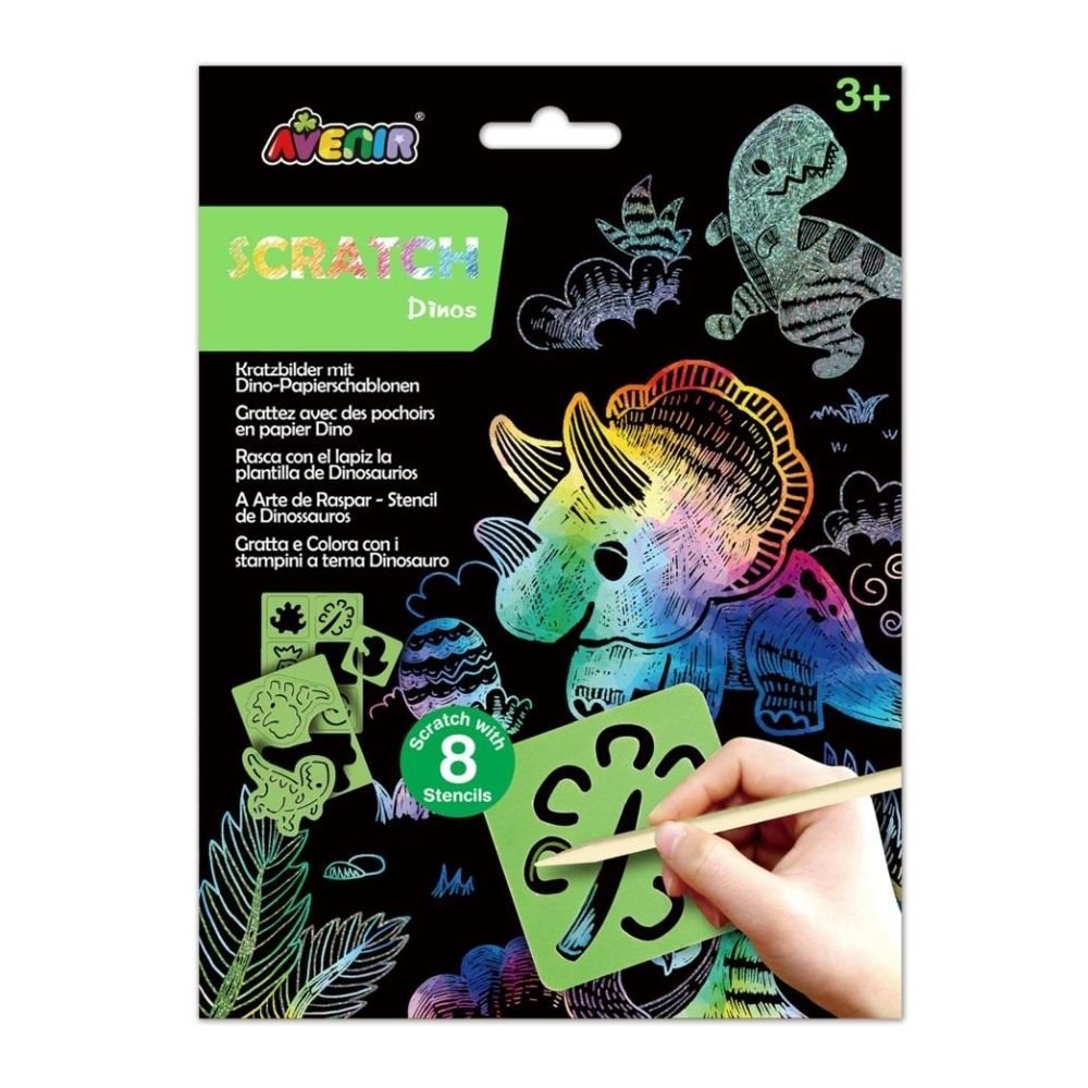 Wydrapywanki z szablonami - Dinozaury