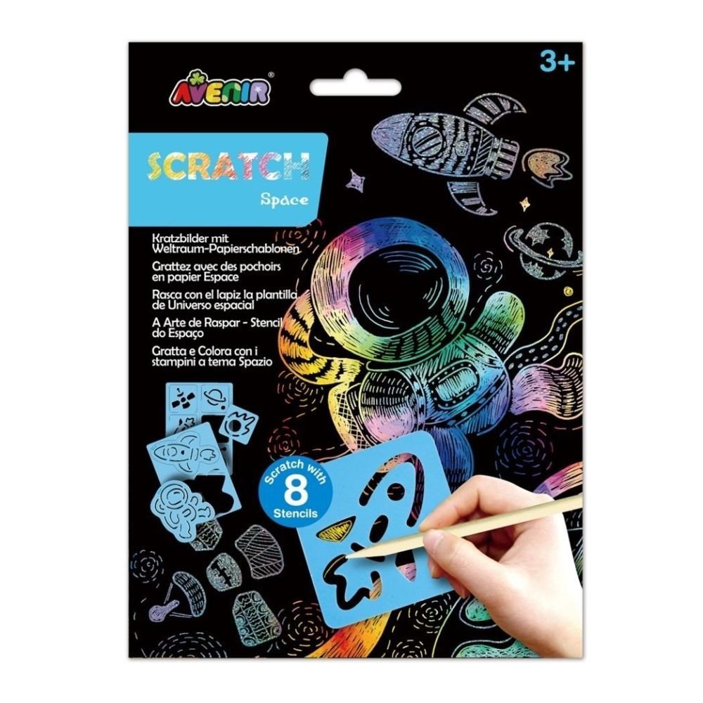 Wydrapywanki z szablonami - Kosmos