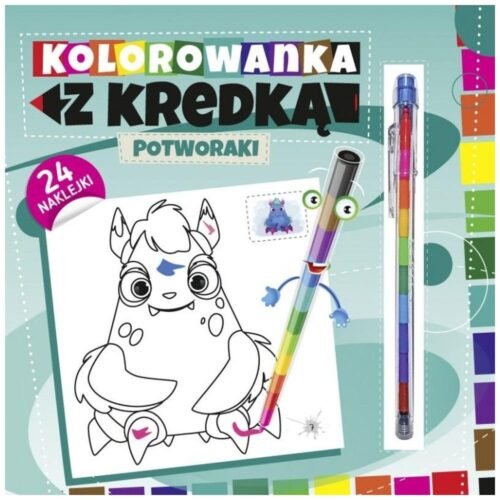 Kolorowanka z kredką. Potworki