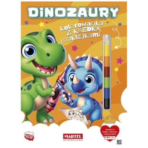 Kolorowanka Dinozaury z kredką i naklejkami