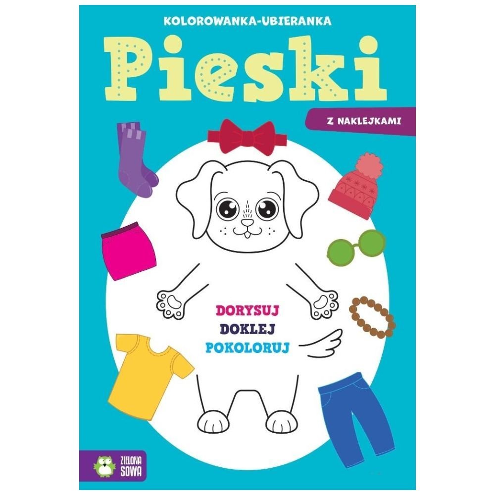 Kolorowanka-ubieranka. Pieski
