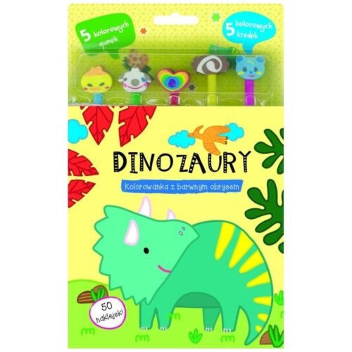 Dinozaury. Kolorowanka z barwnym obrysem