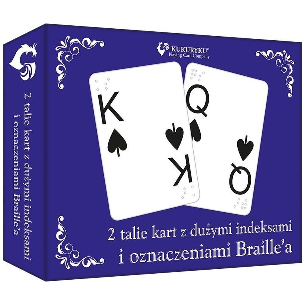 Karty z dużymi indeksami i znakami Braille'a