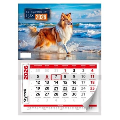 Kalendarz 2026 ścienny miesięczny lux