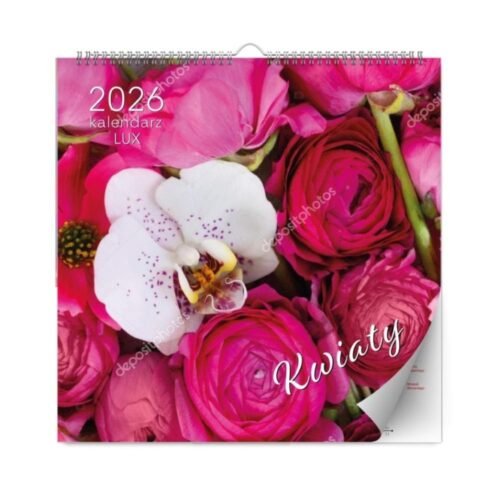 Kalendarz 2026 ścienny lux kwiaty