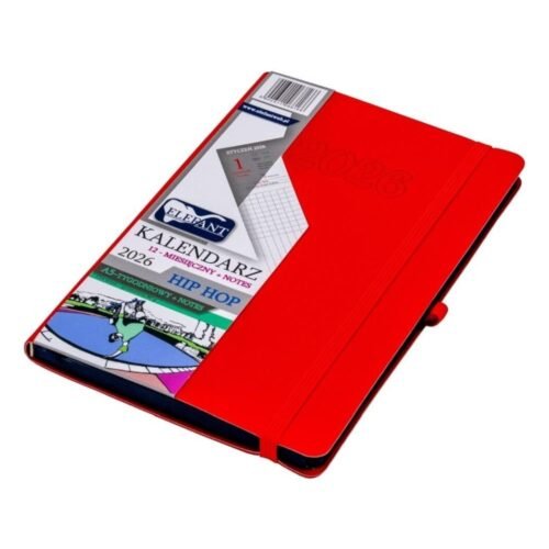 Kalendarz 2026 A5 12M + notes Hip hop czerwony