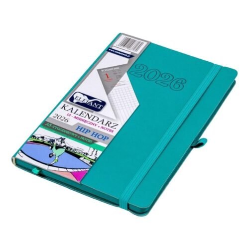 Kalendarz 2026 A5 12M + notes Hip hop turkusowy