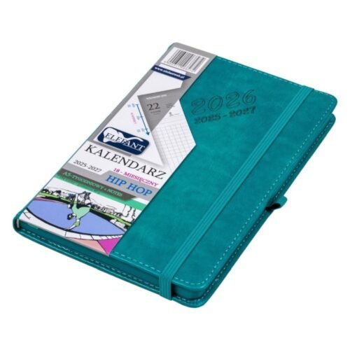 Kalendarz 2025/2027 A5 18M + notes Hip Hop turkus