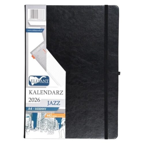 Kalendarz 2026 A4 dzienny Jazz czarny