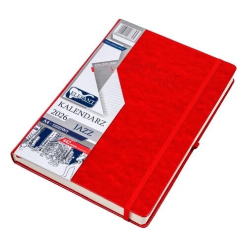 Kalendarz 2026 A4 dzienny Jazz czerwony