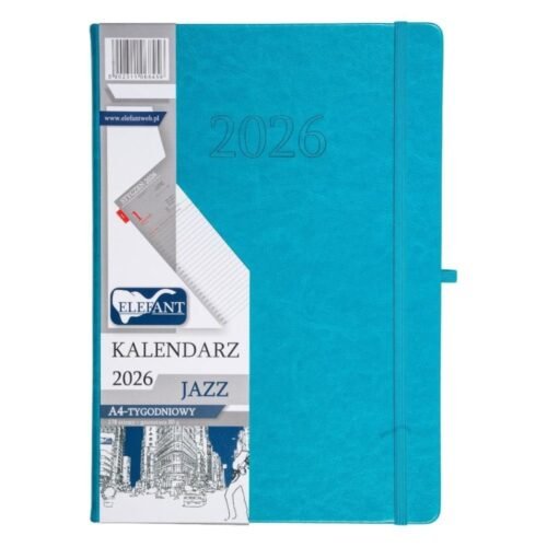 Kalendarz 2026 A4 tygodniowy Jazz turkusowy