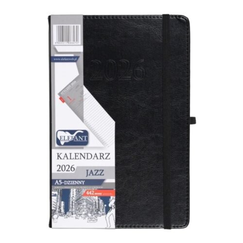 Kalendarz 2026 A5 dzienny Jazz czarny