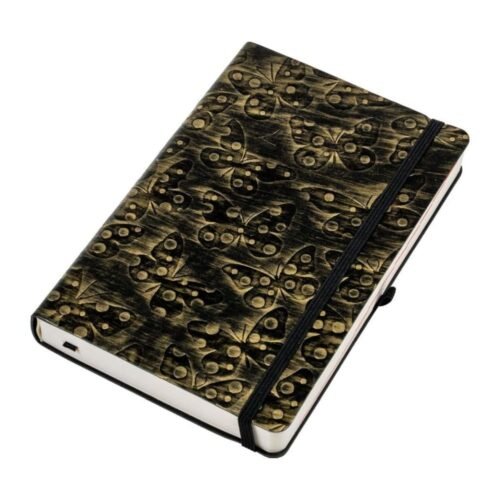 Kalendarz 2026 A5 dzienny Jazz motyl-złoty