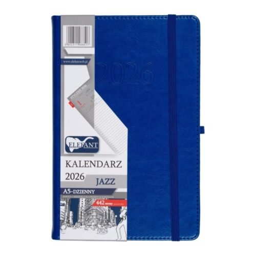 Kalendarz 2026 A5 dzienny Jazz niebieski