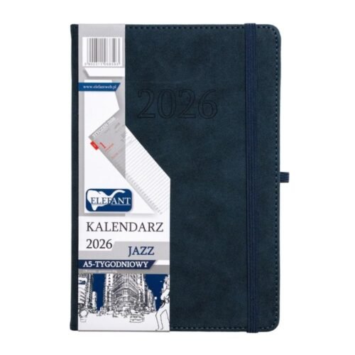 Kalendarz 2026 A5 tygodniowy Jazz granatowy