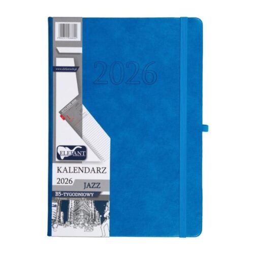 Kalendarz 2026 B5 tygodniowy Jazz niebieski