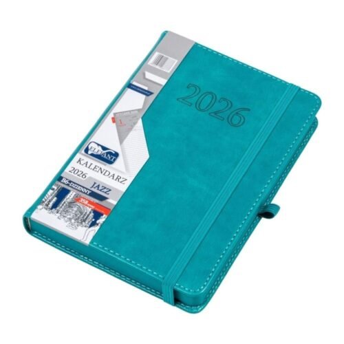 Kalendarz 2026 B6 dzienny Jazz turkusowy