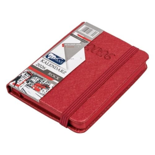 Kalendarz 2026 A7 tyg Rock czerwony