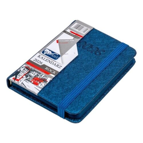 Kalendarz 2026 A7 tyg Rock granatowy