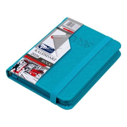 Kalendarz 2026 A7 tyg Rock turkusowy