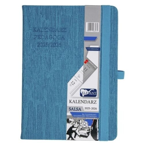 Kalendarz pedagoga 2025/26 B6 tyg. Salsa turkusowy