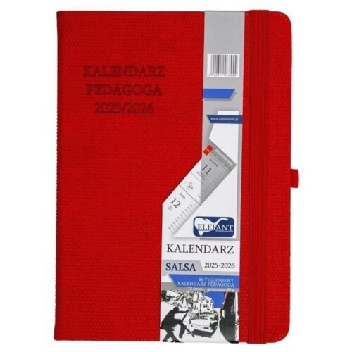 Kalendarz pedagoga 2025/26 B6 tyg. Salsa czerwony