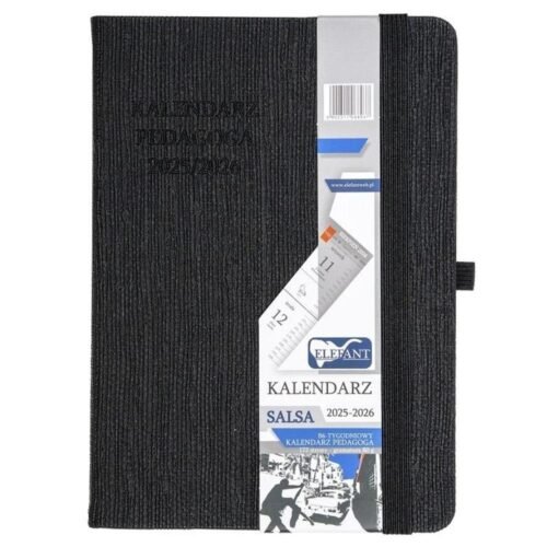 Kalendarz pedagoga 2025/26 B6 tyg. Salsa czarny