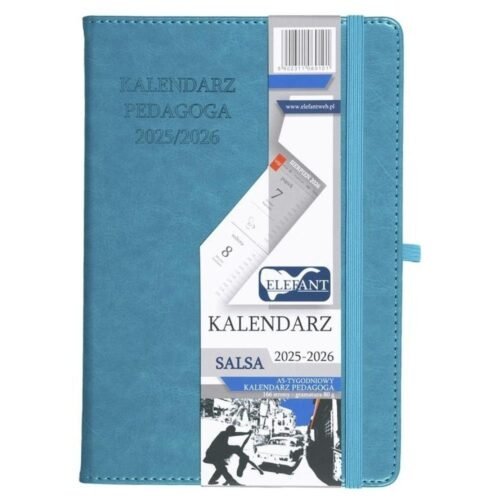 Kalendarz pedagoga 2025/26 A5 tyg. Salsa turkusowy