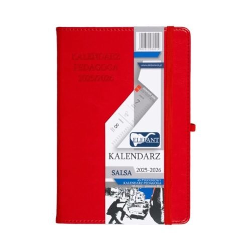 Kalendarz pedagoga 2025/26 A5 tyg Salsa czerwony