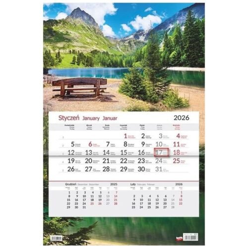 Kalendarz 2026 jednodzielny Ławka