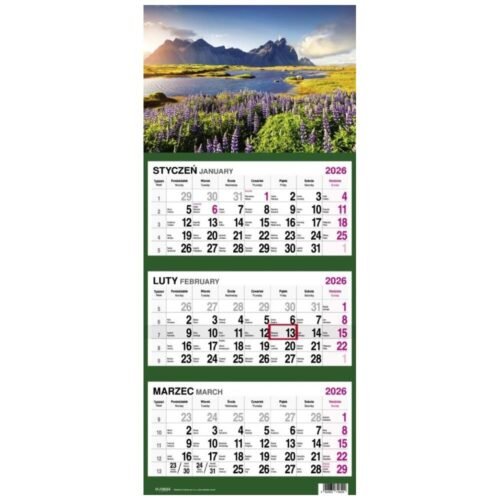 Kalendarz 2026 Trójdzielny Góry