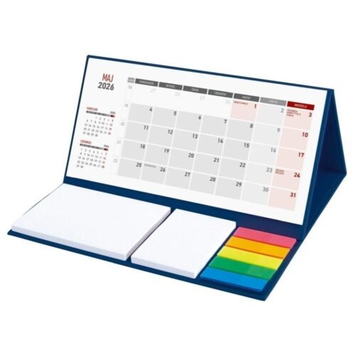 Kalendarz 2026 Biurkowy z notesem granatowy