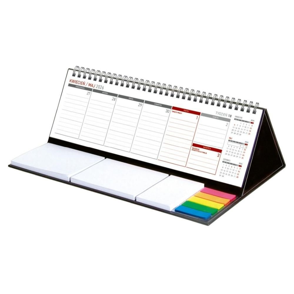 Kalendarz 2026 z notesem Maxi tygodniowy czarny