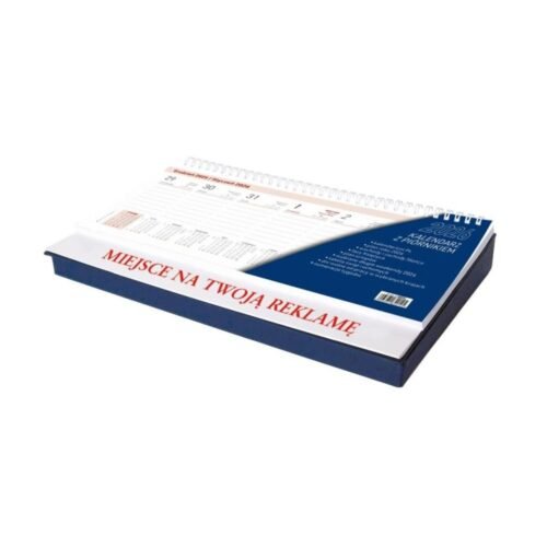 Kalendarz 2026 biurkowy z piórnikiem granat