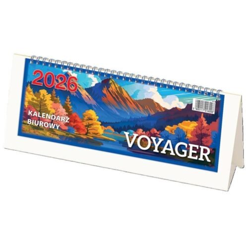 Kalendarz 2026 biurowy Voyager - biały