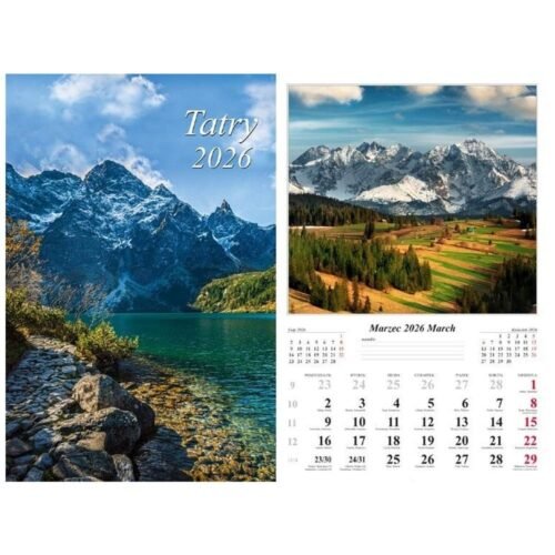 Kalendarz 2026 ścienny Tatry