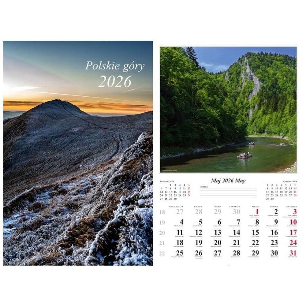 Kalendarz 2026 ścienny Polskie góry