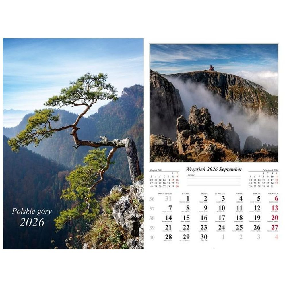 Kalendarz 2026 ścienny Polskie góry