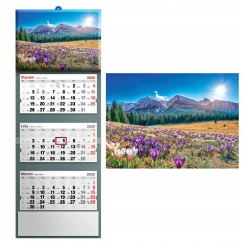 Kalendarz 2026 trójdzielny krajobraz