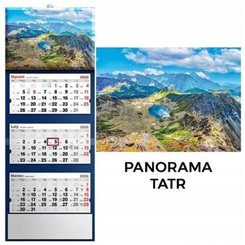 Kalendarz 2026 trójdzielny panorama tatr
