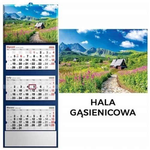 Kalendarz 2026 trójdzielny Hala gąsienicowa