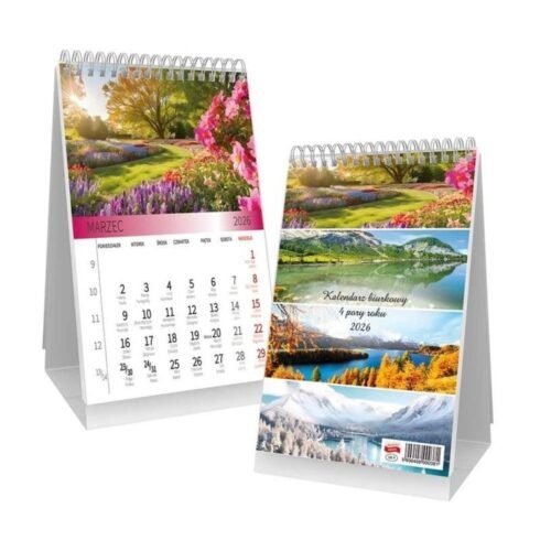 Kalendarz 2026 biurkowy Cztery pory roku