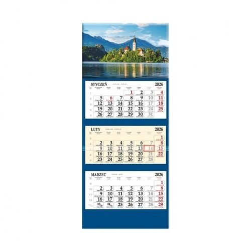 Kalendarz 2026 trójdzielny Zamek