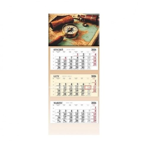 Kalendarz 2026 trójdzielny Kompas