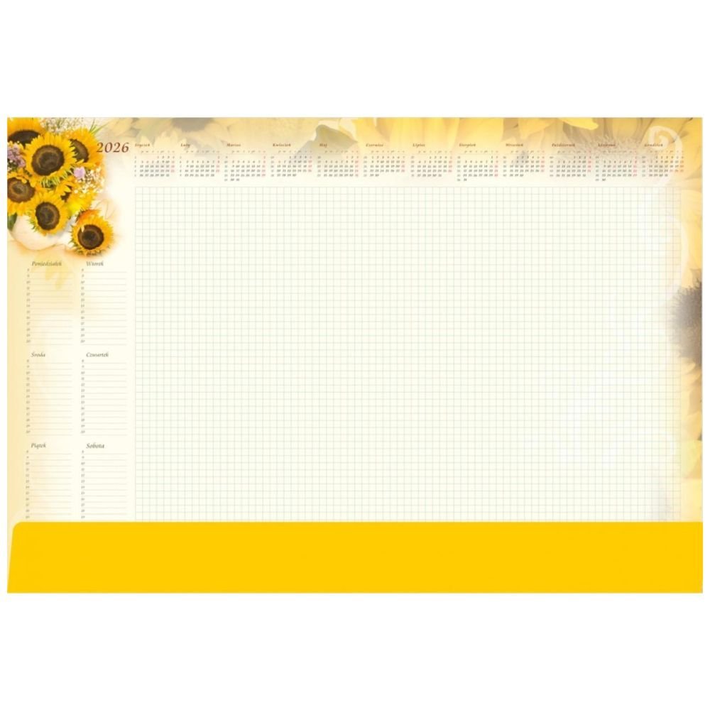Planer 2026 A2 z listwą Słoneczniki