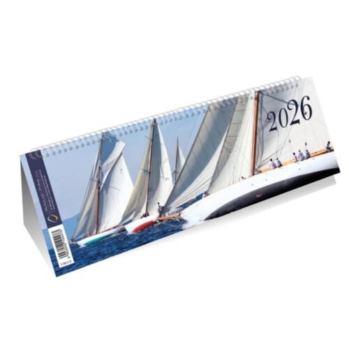 Kalendarz 2026 poziomy ze spiralką żaglówki