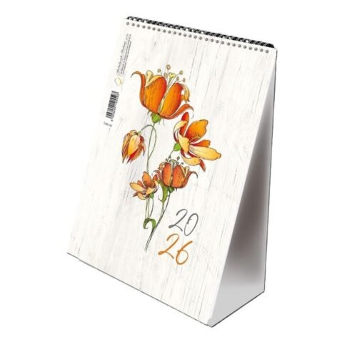 Kalendarz 2026 A5 pionowy ze spiralką kwiaty