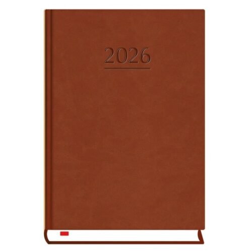 Terminarz 2026 B6 dzienny powszechny brąz