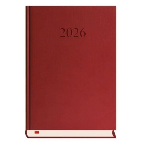 Terminarz 2026 A5 dzienny Menadżera bordowy