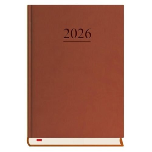 Terminarz 2026 A5 dzienny Menadżera brązowy